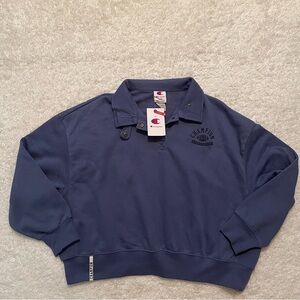 Champion Women's Long Sleeve Fleece 1/4 Snap Cropped Pullover size XXL NWT